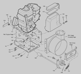 Frame Diagram and Parts List for 633134X54C 2004 Briggs and Stratton Snow Blower